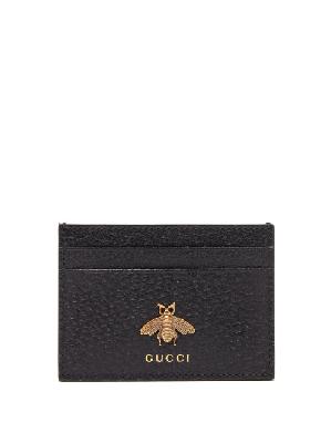 Gucci - Bee-embellished Leather Cardholder - Mens - Black - ONE SIZE