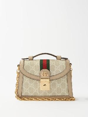 Gucci - Ophidia Supreme-canvas And Leather Cross-body Bag - Womens - Beige White - ONE SIZE