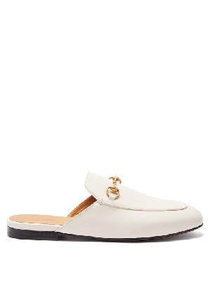 Gucci - Princetown Leather Backless Loafers - Womens - White - 36 EU/IT