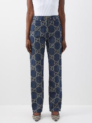 Gucci - GG-monogram Straight-leg Jeans - Womens - Denim - 24