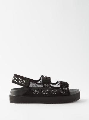 Gucci - Crystal-embellished Gg Sandals - Womens - Black - 34 EU/IT