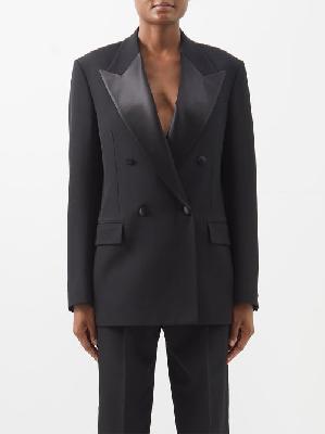 Gucci - Double-breasted Satin-lapel Wool Jacket - Womens - Black - 40 IT