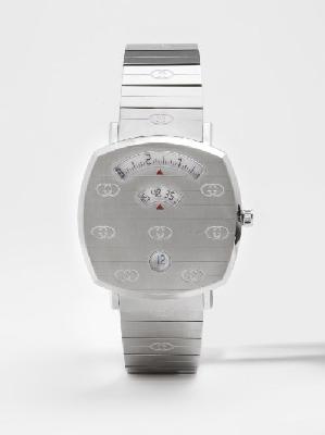 Gucci - Grip 38mm Three-window Stainless-steel Watch - Womens - Silver