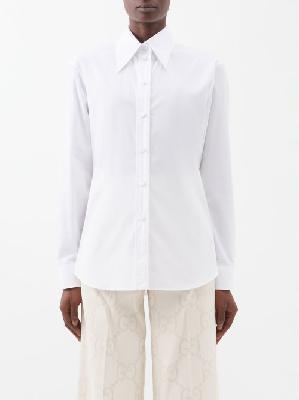 Gucci - Cotton-poplin Shirt - Womens - Ivory - 38 IT