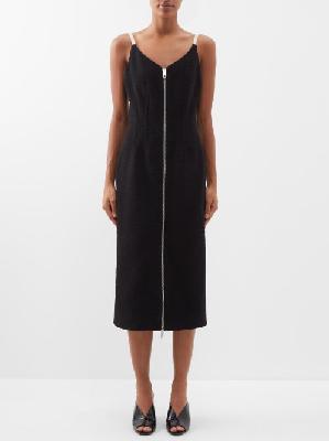 Gucci - V-neck Wool-blend Midi Dress - Womens - Black - 38 IT