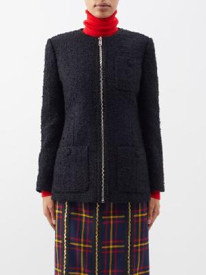 Gucci - Braid-trimmed Tweed Jacket - Womens - Black - 36 IT