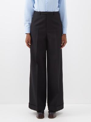Gucci - Wide-leg Wool-twill Trousers - Womens - Black - 36 IT