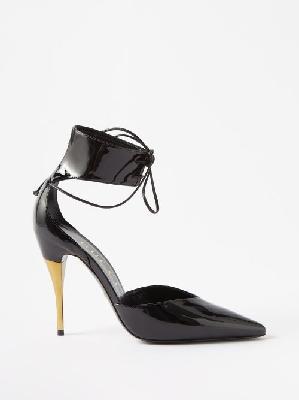 Gucci - Priscilla 105 Patent-leather Sandals - Womens - Black - 35 EU/IT