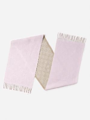 Gucci - GG-jacquard Wool Scarf - Womens - Beige Pink - ONE SIZE