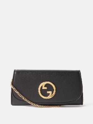 Gucci - Blondie Gg-plaque Leather Cross-body Bag - Womens - Black - ONE SIZE