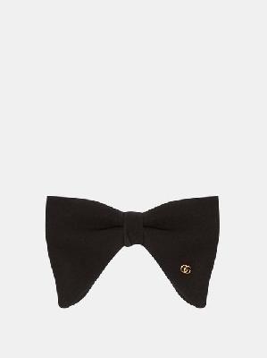 Gucci - GG-plaque Silk Bow Tie - Mens - Black - ONE SIZE