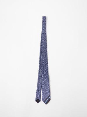 Gucci - Bee-jacquard Silk Tie - Mens - Blue - ONE SIZE
