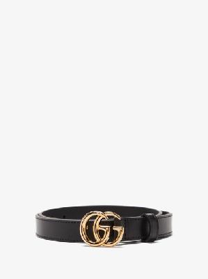 Gucci - GG Marmont Leather Belt - Womens - Black Gold - 65