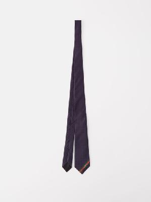 Gucci - GG Horsebit-embroidered Silk Tie - Mens - Dark Blue - ONE SIZE