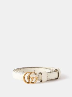 Gucci - GG-marmont Patent-leather Belt - Womens - Ivory - 100