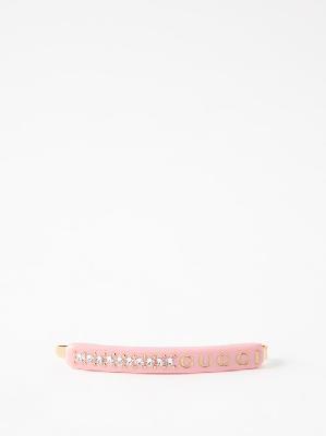 Gucci - Crystal-embellished Resin Hair Clip - Womens - Pink - ONE SIZE