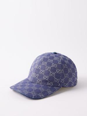Gucci - GG-jacquard Cotton-blend Canvas Baseball Cap - Womens - Blue Multi - L