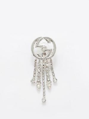 Gucci - Interlocking-g Crystal Single Clip Earring - Womens - Silver Multi - ONE SIZE