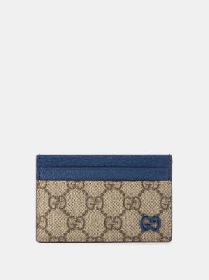 Gucci - GG Supreme Canvas Cardholder - Mens - Blue Beige - ONE SIZE