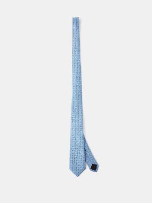 Gucci - GG-print Silk-twill Tie - Mens - Light Blue - ONE SIZE