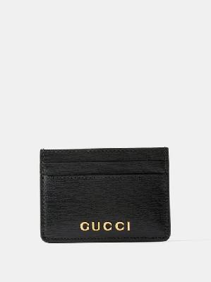 Gucci - Logo-plaque Leather Cardholder - Womens - Black - ONE SIZE