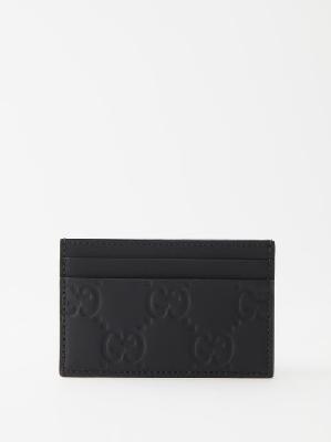 Gucci - GG Supreme-debossed Leather Cardholder - Mens - Black - ONE SIZE