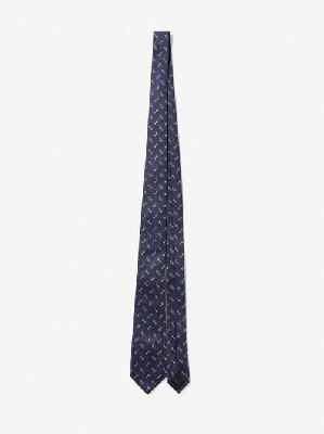 Gucci - Horsebit-jacquard Silk-twill Tie - Mens - Navy - ONE SIZE