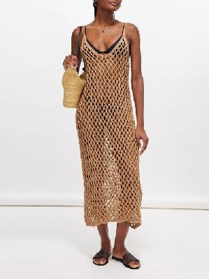 Haight - Moana Crochet-knit Beach Dress - Womens - Beige - L
