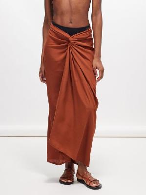 Haight - Twisted-front Crepe Sarong - Womens - Brown - L