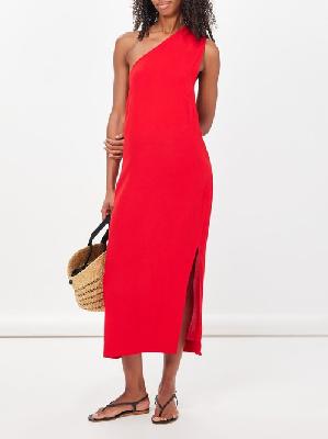 Haight - Angelina One-shoulder Crepe Dress - Womens - Red - L