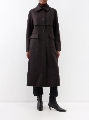 Harris Wharf London - Panelled Virgin-wool Felt Coat - Womens - Dark Brown - 36 IT