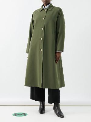 Harris Wharf London - Raglan-sleeved Oversized Scuba Coat - Womens - Khaki - 36 IT