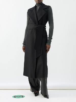 Harris Wharf London - Sleeveless Belted Virgin-wool Coat - Womens - Black - 36 IT