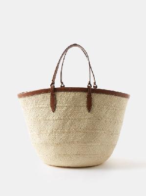 Hunting Season - Medium Iraca-woven Basket Bag - Womens - Tan White - ONE SIZE
