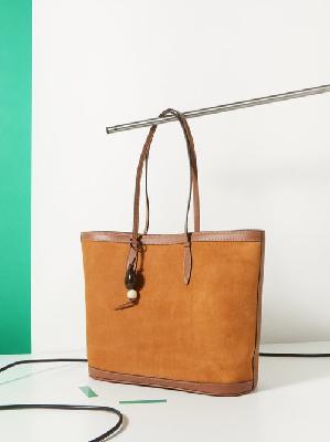Hunting Season - Leather-trim Suede Tote Bag - Womens - Tan - ONE SIZE