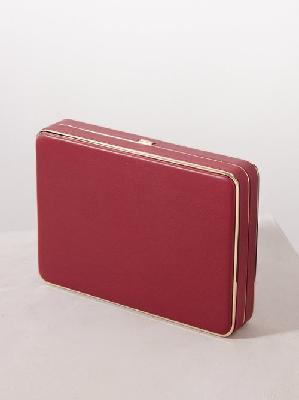 Hunting Season - Square Compact Leather Clutch Bag - Womens - Red - ONE SIZE