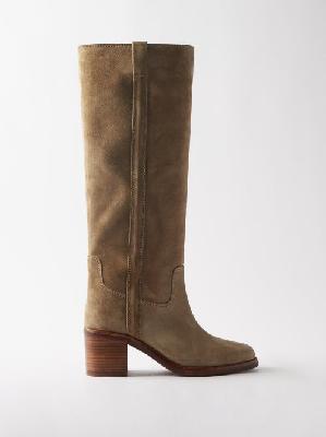 Isabel Marant - Seenia Suede Knee-high Boots - Womens - Beige - 35 EU/IT