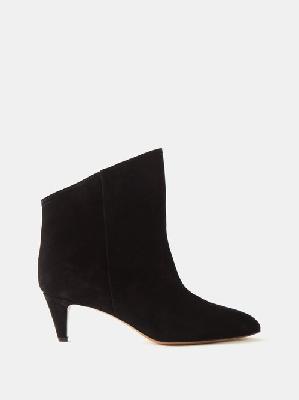 Isabel Marant - Dripi Suede Ankle Boots - Womens - Black - 37 EU/IT
