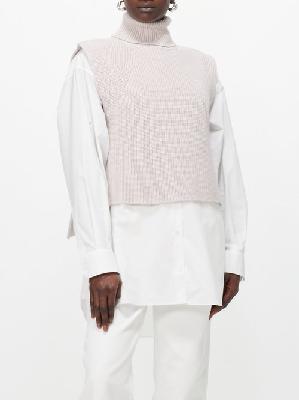 Isabel Marant - Megani Ribbed-knit Merino Poncho - Womens - Off White - 36 FR