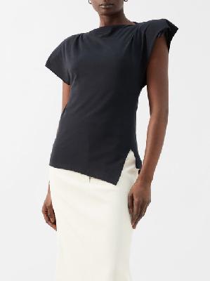 Isabel Marant - Asymmetric Cotton-jersey T-shirt - Womens - Black - L