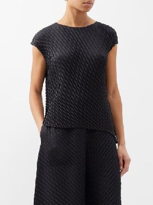 Issey Miyake - Gleam Pleats Technical-pleated Top - Womens - Black - ONE SIZE