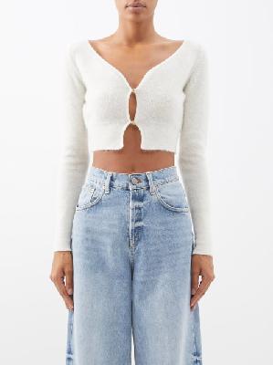 Jacquemus - Alzou Mohair-blend Cropped Cardigan - Womens - Off White - 32 FR