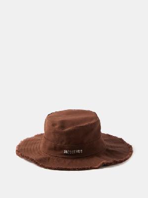 Jacquemus - Logo-plaque Cotton-canvas Bucket Hat - Mens - Brown - 56