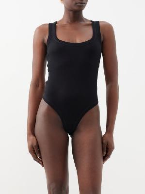 Jacquemus - Caraco Ribbed Cotton-jersey Bodysuit - Womens - Black - S