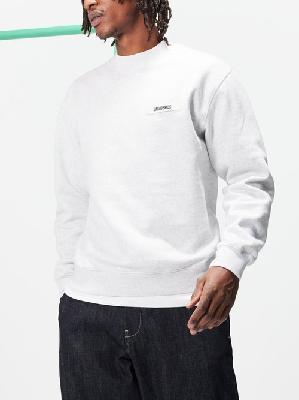 Jacquemus - Logo Patch Cotton-jersey Sweatshirt - Mens - Grey - L