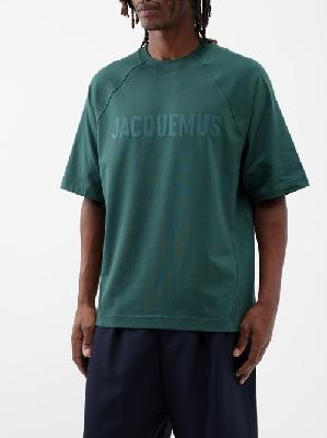 Jacquemus - Typo Raglan-sleeved Cotton-blend T-shirt - Mens - Green - XL