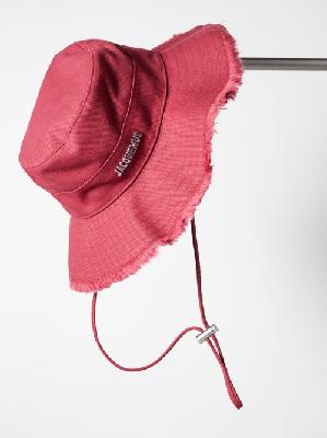 Jacquemus - Artichaut Frayed Cotton-twill Bucket Hat - Mens - Red - 58