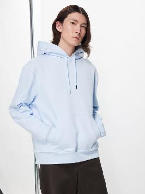 Jacquemus - Brode Logo-embroidery Organic-cotton Hoodie - Mens - Blue - L