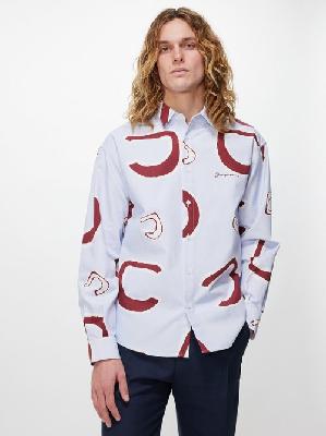 Jacquemus - Simon Monogram-print Cotton-faille Shirt - Mens - Red Multi - 50 EU/IT