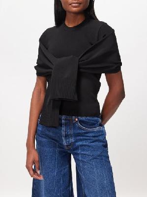 Jacquemus - Rica Wrap-front Knitted Top - Womens - Black - 32 FR